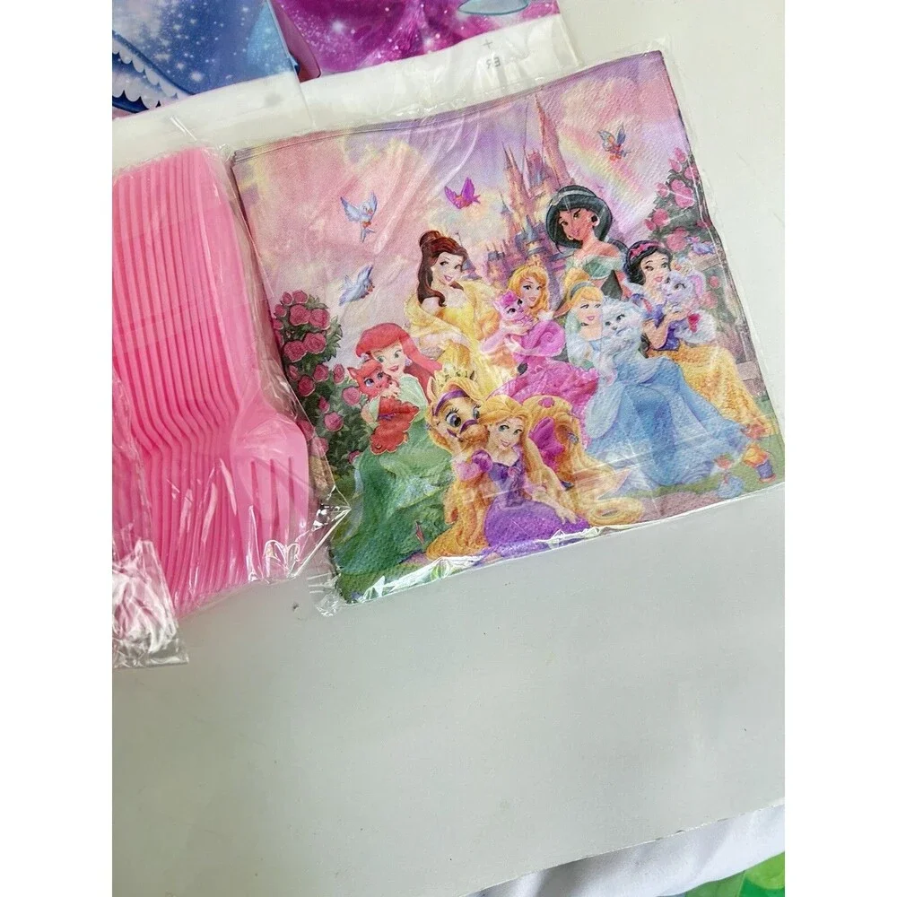 Disney Princess Party Supplies Plates Cups Napkins Utensils Set For 16 Guest